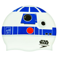 Шапочка для плавання силіконова для дорослих SPEEDO SLOGAN PRINT 808385C631 Star Wars білий-синій