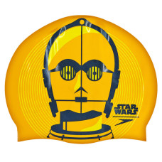 Шапочка для плавання силіконова для дорослих SPEEDO SLOGAN PRINT 808385C797 Star Wars C3PO помаранчевий-чорний