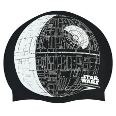 Шапочка для плавання силіконова для дорослих SPEEDO SLOGAN PRINT 808385C852 Star Wars Death Star чорний-сірий