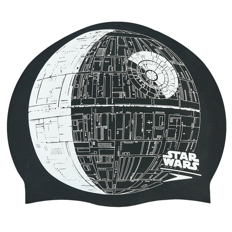 Шапочка для плавання силіконова для дорослих SPEEDO SLOGAN PRINT 808385C852 Star Wars Death Star чорний-сірий