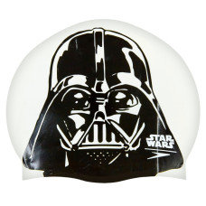 Шапочка для плавання силіконова для дорослих SPEEDO SLOGAN PRINT 808385C854 Star Wars Darth Vader білий-чорний