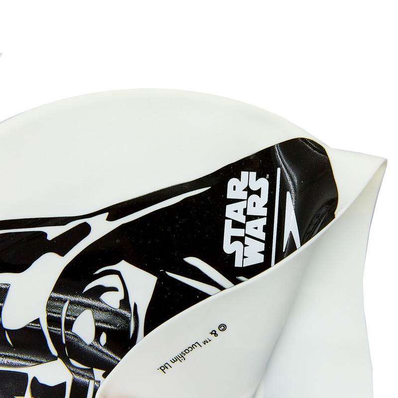 Шапочка для плавання силіконова для дорослих SPEEDO SLOGAN PRINT 808385C854 Star Wars Darth Vader білий-чорний