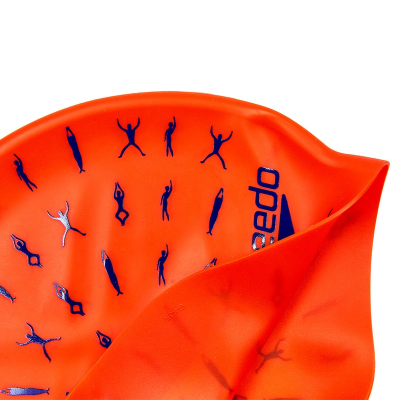 Шапочка для плавання силіконова юніорська SPEEDO JUNIOR SLOGAN PRINT 808386B966 червоний