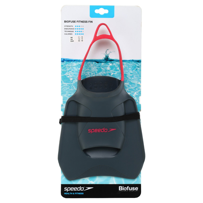 Ласти для тренувань в басейні короткі з відкритою п'ятою SPEEDO BIOFUSE FITNESS 8087669068 розмір 34-48 чорний-рожевий