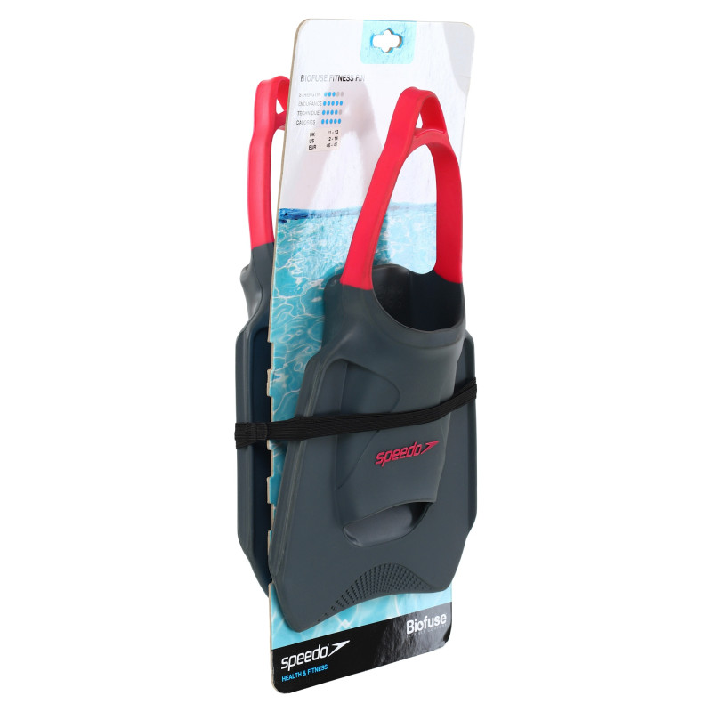 Ласти для тренувань в басейні короткі з відкритою п'ятою SPEEDO BIOFUSE FITNESS 8087669068 розмір 34-48 чорний-рожевий