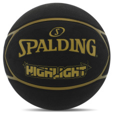 М'яч баскетбольний гумовий SPALDING HIGHLIGHT 84355Z розмір 7 чорний