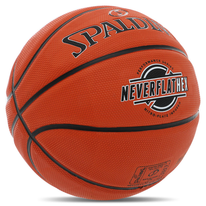 М'яч баскетбольний гумовий SPALDING NEVERFLAT HEX 84440Y розмір 7 помаранчевий