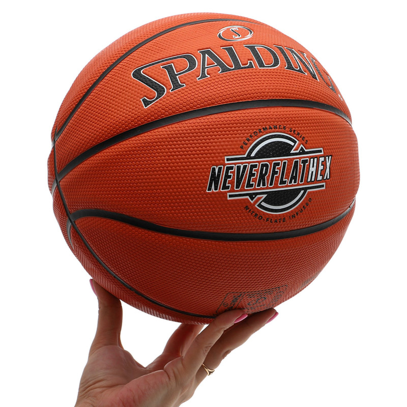 М'яч баскетбольний гумовий SPALDING NEVERFLAT HEX 84440Y розмір 7 помаранчевий