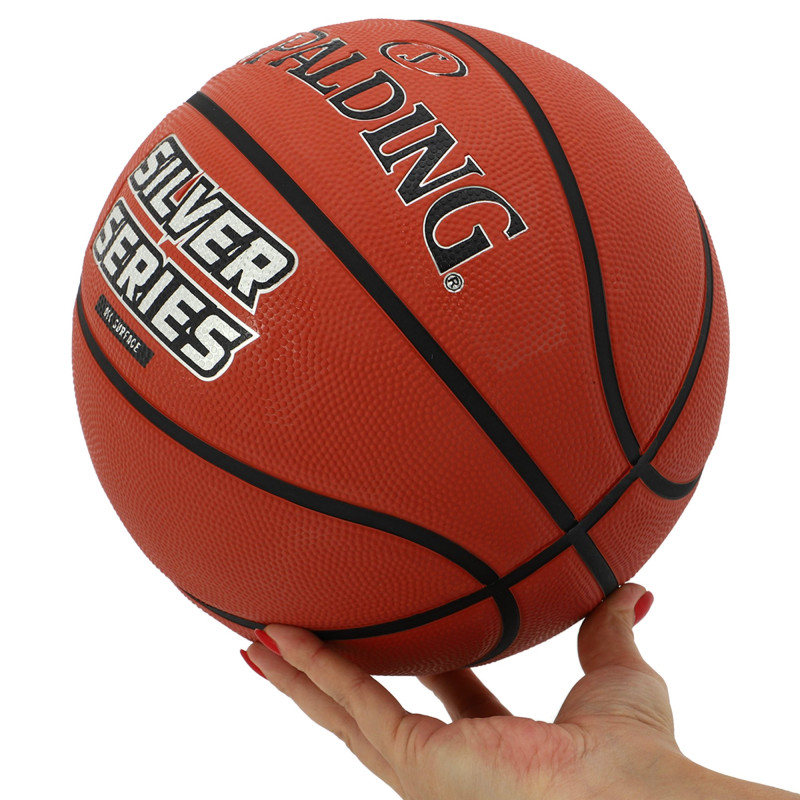 М'яч баскетбольний гумовий SPALDING 84542Z SILVER SERIES розмір 6 помаранчевий
