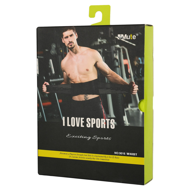 Пояс корсетний для спорту MUTE WAIST SUPPORT 9016 one size чорний-білий