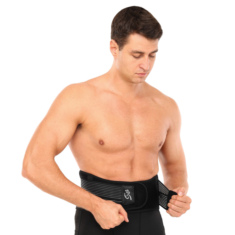Пояс корсетний для спорту MUTE WAIST SUPPORT 9016 one size чорний-білий