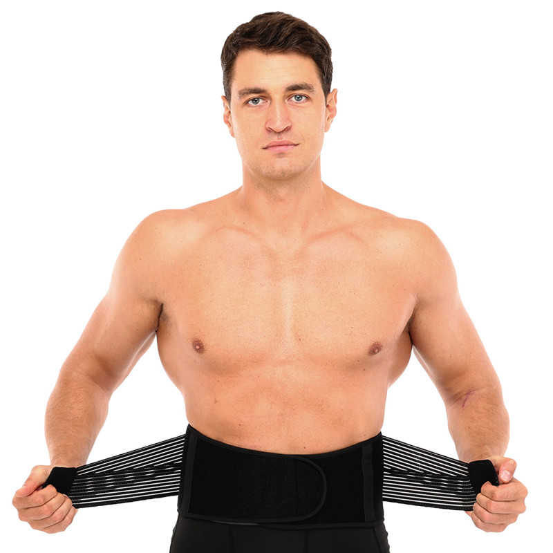 Пояс корсетний для спорту MUTE WAIST SUPPORT 9016 one size чорний-білий