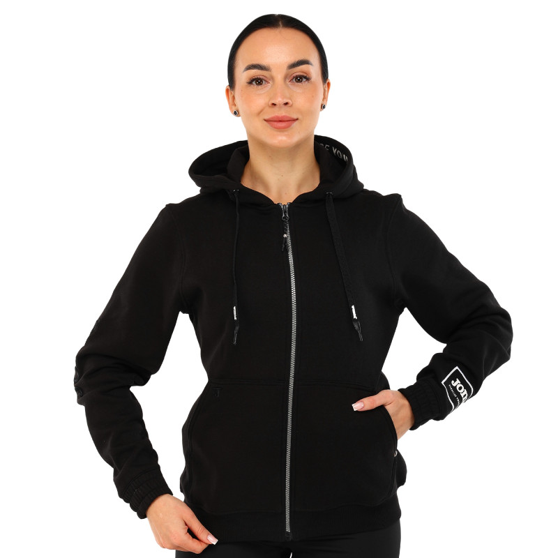 Кофта спортивна жіноча на блискавці з капюшоном Joma URBAN STREET 902423-100 S-L чорний