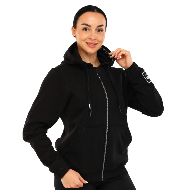 Кофта спортивна жіноча на блискавці з капюшоном Joma URBAN STREET 902423-100 S-L чорний