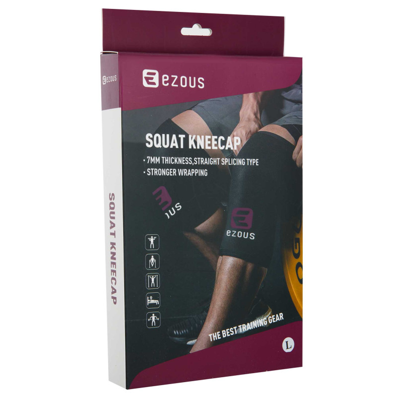 Наколінники для присіду та пауерлфтингу 2штуки SQUAT KNEECAP EZOUS A-01 S-XL чорний