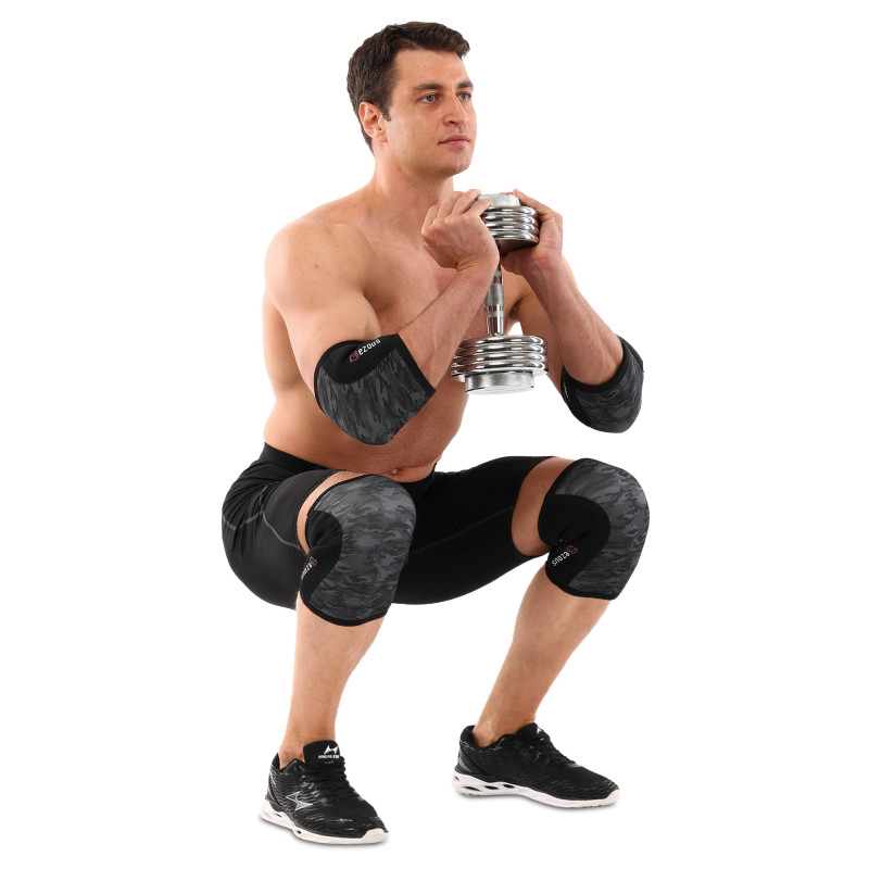 Наколінники для присіду та пауерлфтингу 2штуки CROSSFIT KNEECAP EZOUS A-05 S-XL камуфляж