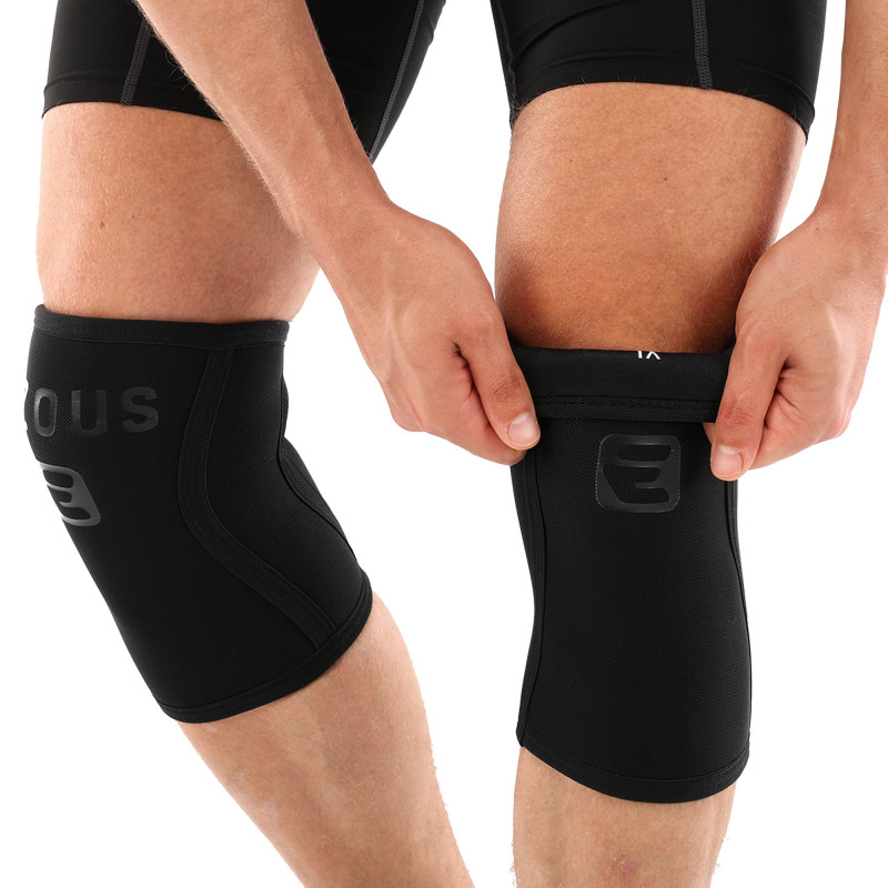 Наколінники для присіду та пауерлфтингу 2штуки KNEE SLEEVE EZOUS A-06 S-XL чорний