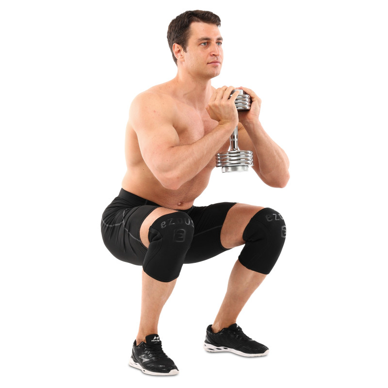 Наколінники для присіду та пауерлфтингу 2штуки KNEE SLEEVE EZOUS A-06 S-XL чорний