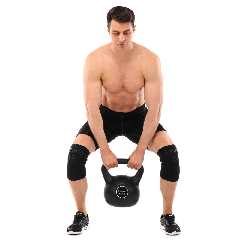 Наколінники для присіду та пауерлфтингу 2штуки KNEE SLEEVE EZOUS A-06 S-XL чорний