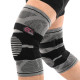 Наколінник бандаж еластичний з фіксуючим ременем KNEE BRACE EZOUS A-07 2шт M-XL сірий-чорний