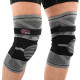 Наколінник бандаж еластичний з фіксуючим ременем KNEE BRACE EZOUS A-07 2шт M-XL сірий-чорний