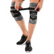 Наколінник бандаж еластичний з фіксуючим ременем KNEE BRACE EZOUS A-07 2шт M-XL сірий-чорний
