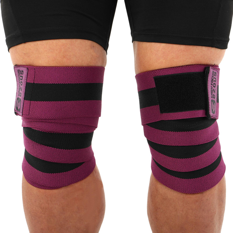 Колінні бинти для присідань BUNDLED KNEECAP EZOUS A-10 2шт чорний-фіолетовий