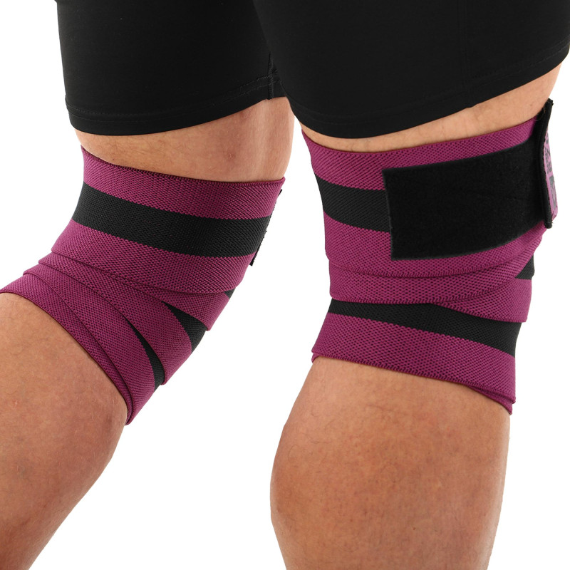 Колінні бинти для присідань BUNDLED KNEECAP EZOUS A-10 2шт чорний-фіолетовий
