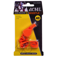 Свисток спортивний суддівський пластиковий зі шнурком ACME A540 кольори в асортименті