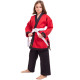 Кімоно для айкікендо карате куртка штани та пояс AYKIKENDO KARATE BALLONSTAR AKS 120-190см червоний-чорний