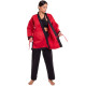 Кімоно для айкікендо карате куртка штани та пояс AYKIKENDO KARATE BALLONSTAR AKS 120-190см червоний-чорний