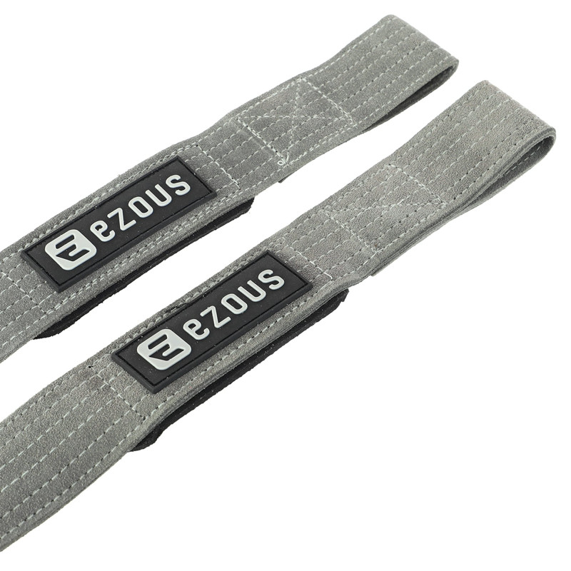 Лямки для тяги LEATHER LIFTING STRAP EZOUS B-07 2шт сірий