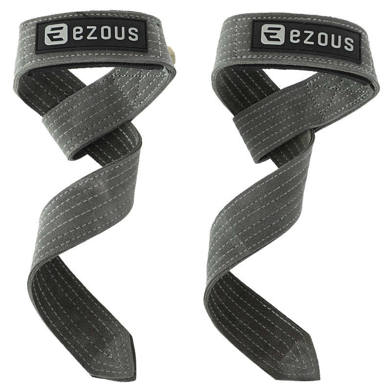 Лямки для тяги LEATHER LIFTING STRAP EZOUS B-07 2шт сірий