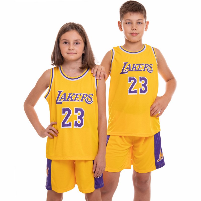 Форма баскетбольна дитяча NBA клуб Los Angeles Lakers 23 BA-0563 S-2XL кольори в асортименті