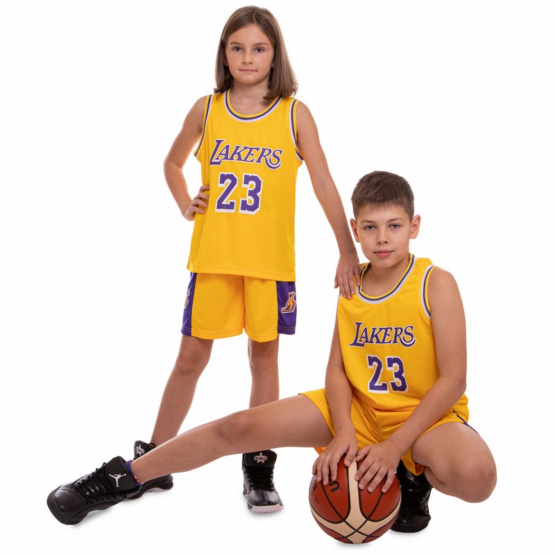 Форма баскетбольна дитяча NBA клуб Los Angeles Lakers 23 BA-0563 S-2XL кольори в асортименті