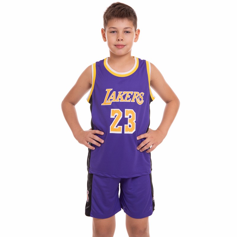 Форма баскетбольна дитяча NBA клуб Los Angeles Lakers 23 BA-0563 S-2XL кольори в асортименті