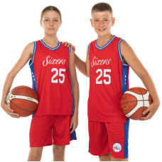 Форма баскетбольна дитяча NBA клуб Philadelphia 76ers 25 BA-0904 S-2XL червоний-синій