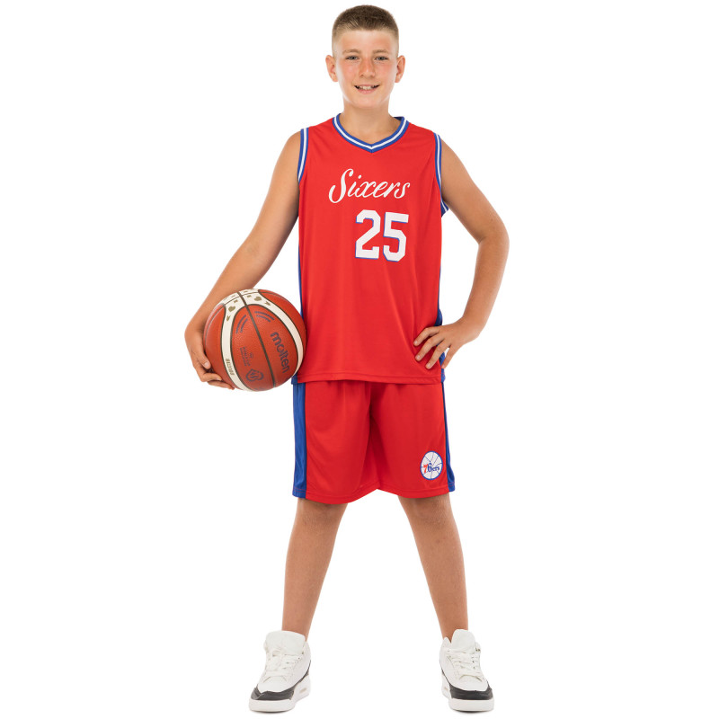Форма баскетбольна дитяча NBA клуб Philadelphia 76ers 25 BA-0904 S-2XL червоний-синій
