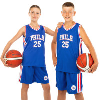 Форма баскетбольна дитяча NBA клуб Philadelphia 76ers 25 BA-0927 S-2XL кольори в асортименті