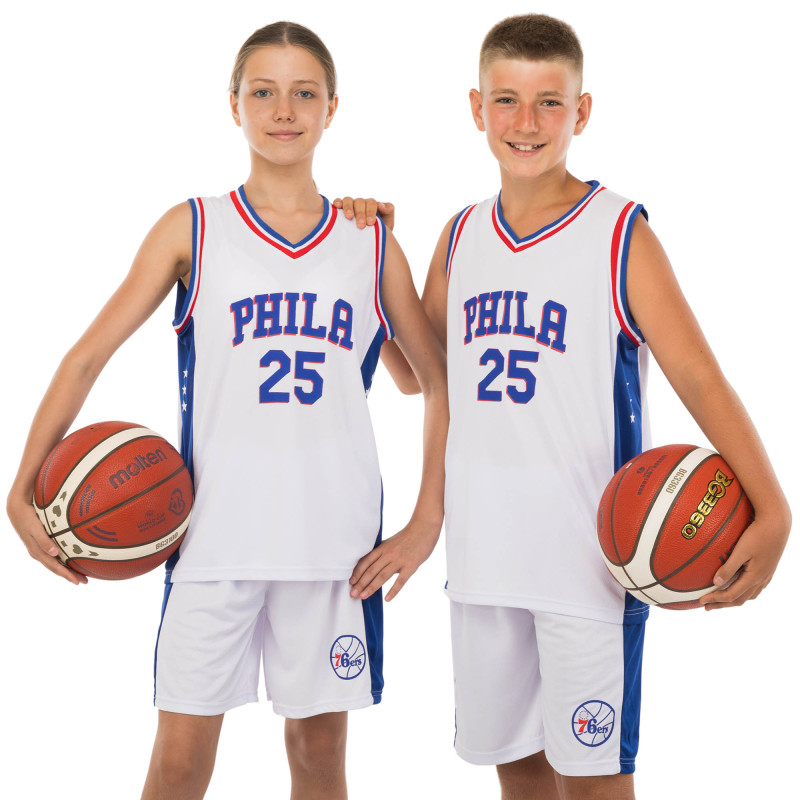 Форма баскетбольна дитяча NBA клуб Philadelphia 76ers 25 BA-0927 S-2XL кольори в асортименті