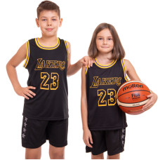 Форма баскетбольна дитяча NBA клуб Los Angeles Lakers 23 BA-0928 S-2XL чорний-жовтий