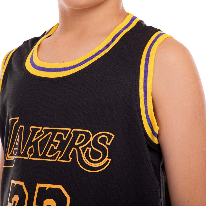 Форма баскетбольна дитяча NBA клуб Los Angeles Lakers 23 BA-0928 S-2XL чорний-жовтий