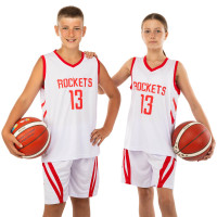 Форма баскетбольна дитяча NBA клуб Houston Rockets 13 BA-0966 S-2XL кольори в асортименті