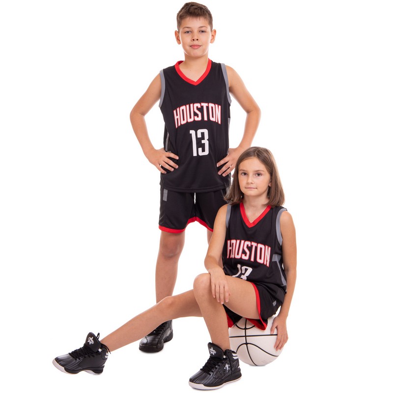Форма баскетбольна дитяча NBA клуб Houston Rockets 13 BA-0968 S-2XL чорний-червоний