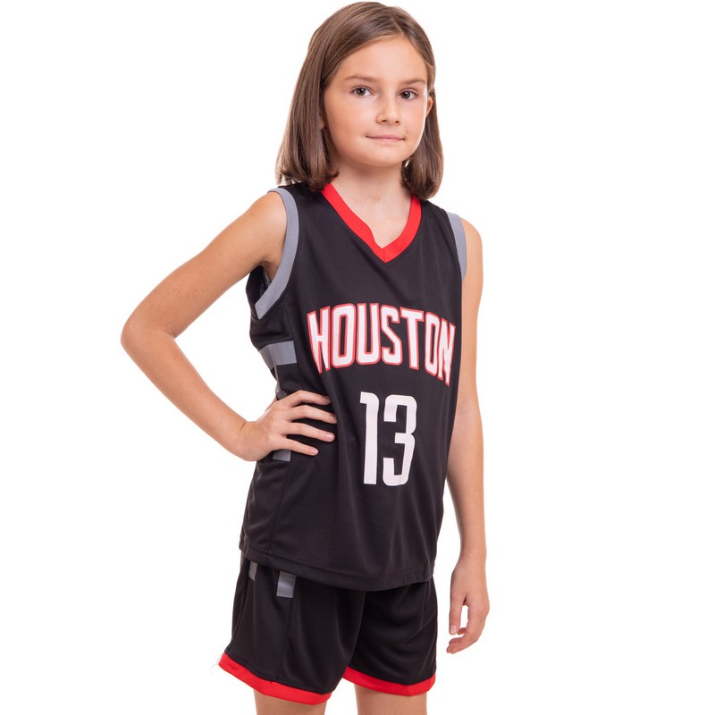 Форма баскетбольна дитяча NBA клуб Houston Rockets 13 BA-0968 S-2XL чорний-червоний