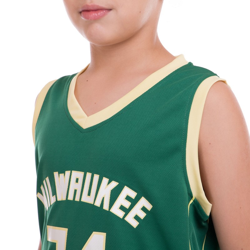 Форма баскетбольна дитяча NBA клуб Milwaukee Bucks 34 BA-0971 S-2XL зелений-жовтий
