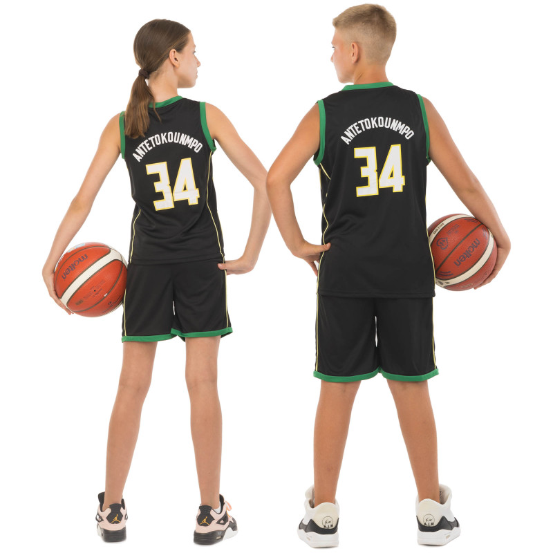 Форма баскетбольна дитяча NBA клуб Milwaukee Bucks 34 BA-0972 S-2XL чорний-зелений