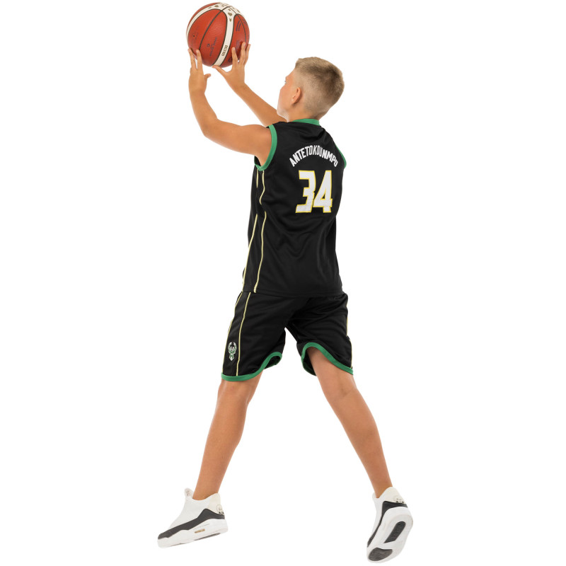 Форма баскетбольна дитяча NBA клуб Milwaukee Bucks 34 BA-0972 S-2XL чорний-зелений