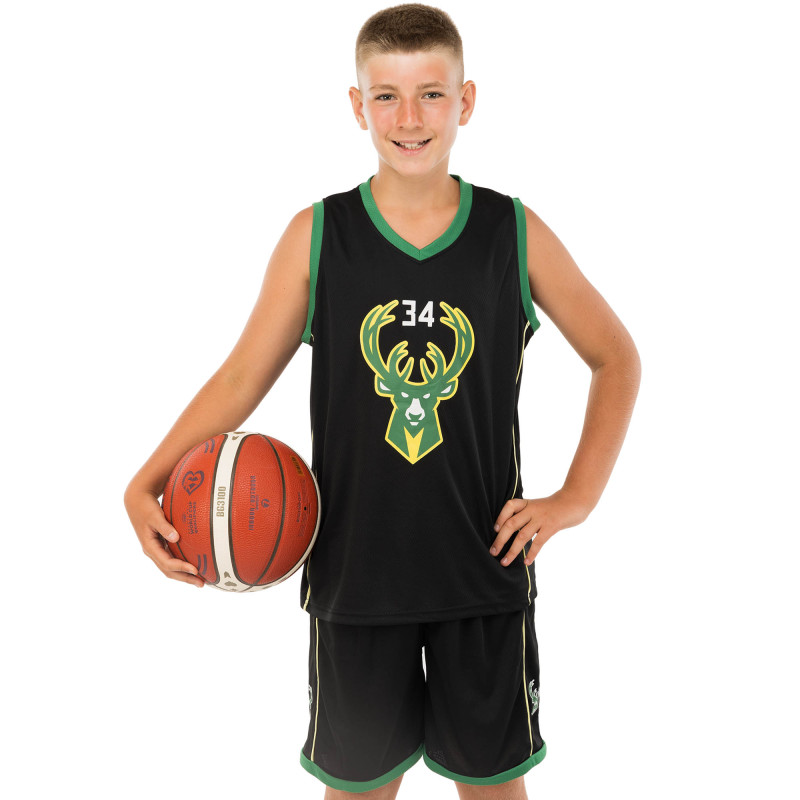 Форма баскетбольна дитяча NBA клуб Milwaukee Bucks 34 BA-0972 S-2XL чорний-зелений