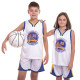 Форма баскетбольна дитяча NBA клуб Golden state warriors 35 BA-0973 S-2XL білий-синій-жовтий